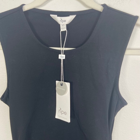 NWT Ripe XS Lift Up Nursing Dress Maternity Ruched Sleeveless Black Pregnancy - Picture 7 of 8